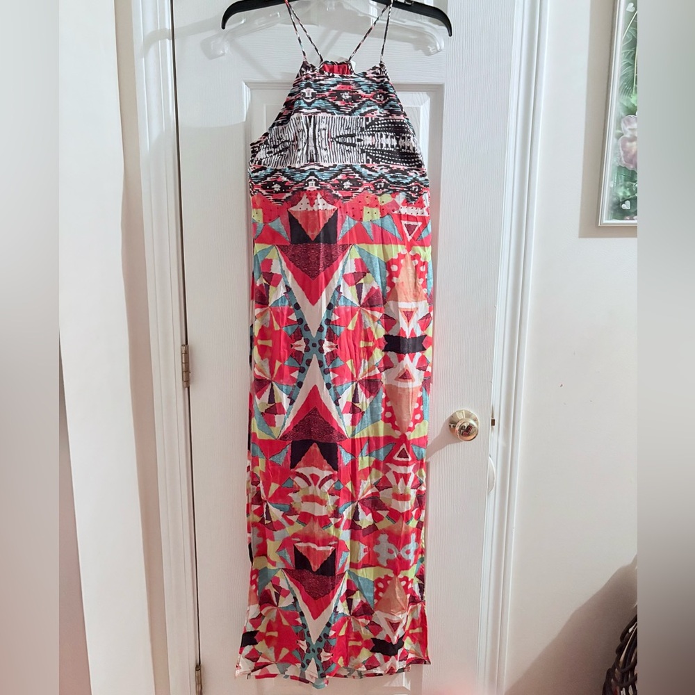 Boston Proper Multicolor Geometric Maxi Dress
